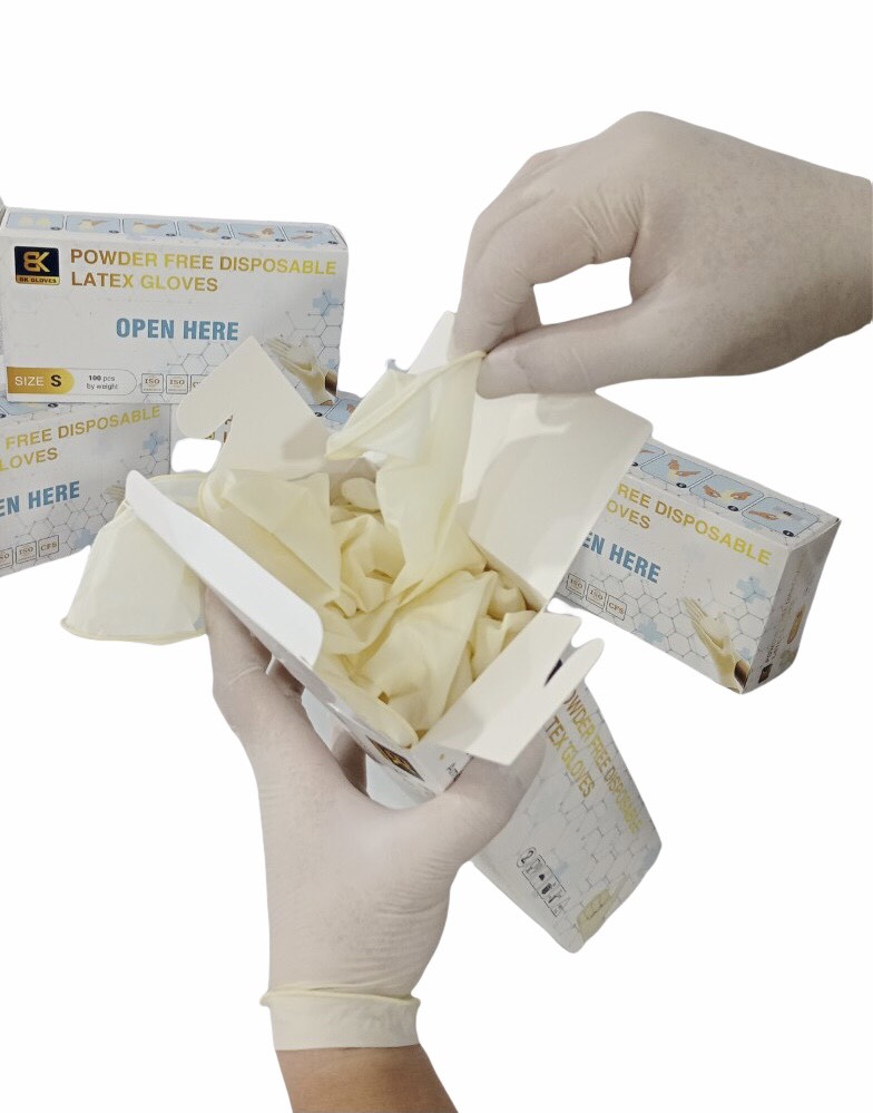 POWDER FREE DISPOSABLE LATEX GLOVES